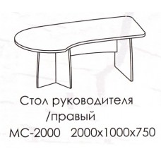 МС-2000 правый стол руководителя 200*100 (2части) венге